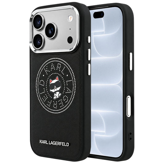 MagSafe-etui til Apple iPhone 18 Pro / 17 Pro, Karl Lagerfeld, Point and Choupette Sketch, Sort