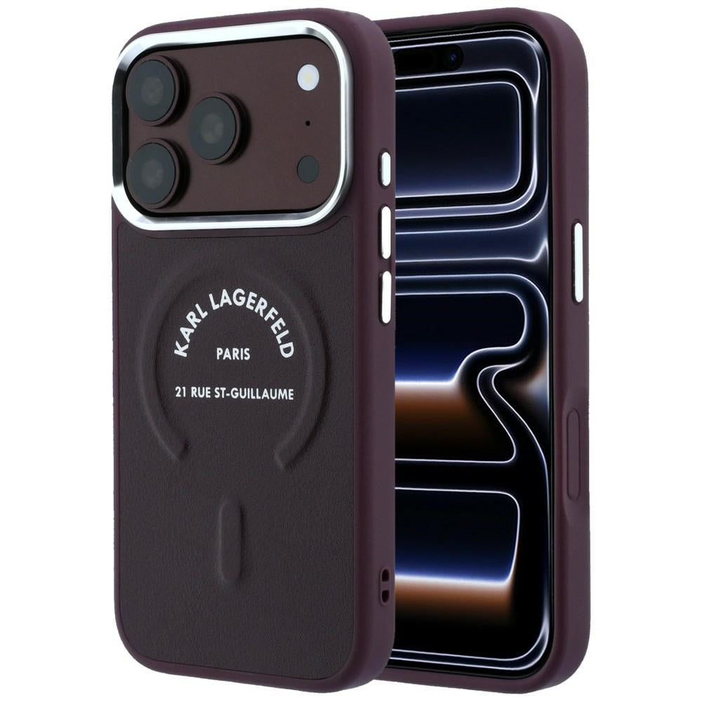 MagSafe-etui til Apple iPhone 18 Pro / 17 Pro, Karl Lagerfeld, Ring Karl RSG Logo, Vinrød