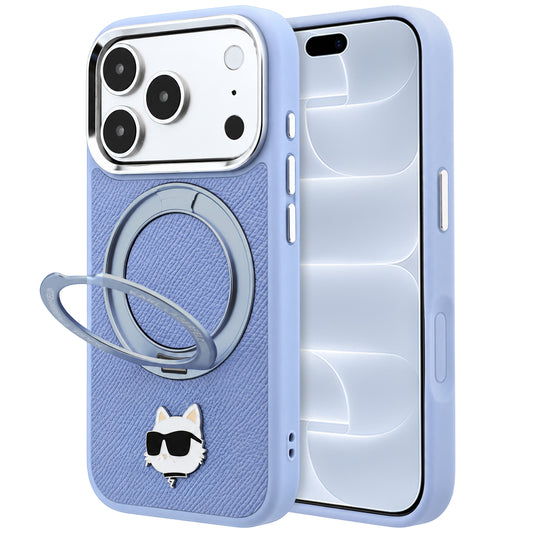 MagSafe-etui til Apple iPhone 18 Pro / 17 Pro, Karl Lagerfeld, Ring Stand 360 Choupette Pin, Bleu
