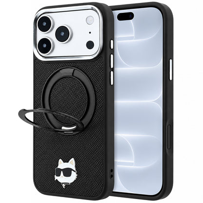 MagSafe-etui til Apple iPhone 18 Pro / 17 Pro, Karl Lagerfeld, Ring Stand 360 Choupette Pin, Sort