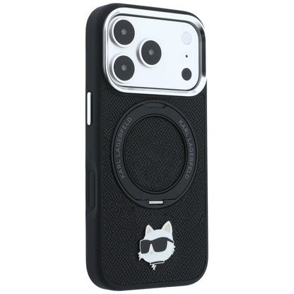 MagSafe-etui til Apple iPhone 18 Pro / 17 Pro, Karl Lagerfeld, Ring Stand 360 Choupette Pin, Sort