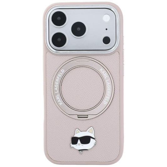 MagSafe-cover til Apple iPhone 18 Pro / 17 Pro, Karl Lagerfeld, Ring Stand 360 Choupette Pin, pink