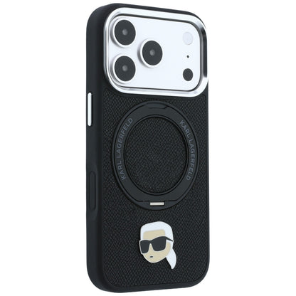 MagSafe-etui til Apple iPhone 18 Pro / 17 Pro, Karl Lagerfeld, Ring Stand 360 Karl Pin, Sort
