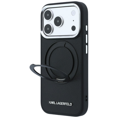 MagSafe-etui til Apple iPhone 18 Pro / 17 Pro, Karl Lagerfeld, Ring Stand 360 Saffiano, Sort
