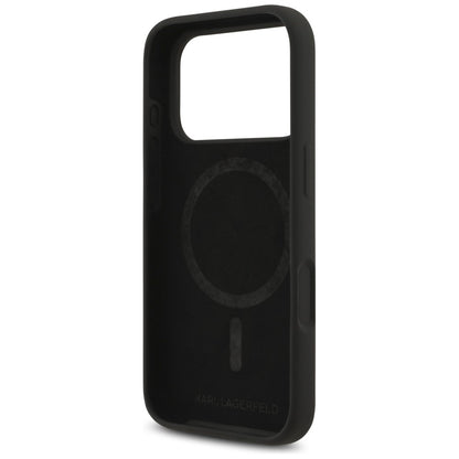 MagSafe-etui til Apple iPhone 18 Pro / 17 Pro, Karl Lagerfeld, Silicone Ring Karl & Choupette, Sort