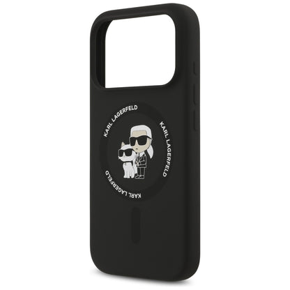 MagSafe-etui til Apple iPhone 18 Pro / 17 Pro, Karl Lagerfeld, Silicone Ring Karl & Choupette, Sort