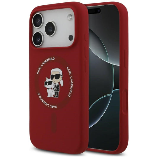 MagSafe-cover til Apple iPhone 18 Pro / 17 Pro, Karl Lagerfeld, Silicone Ring Karl & Choupette, lyserød