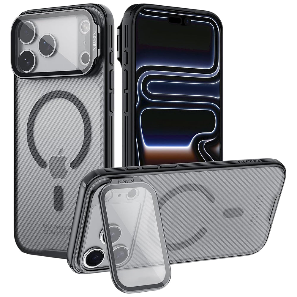 MagSafe-etui til Apple iPhone 18 Pro / 17 Pro, Nillkin, CamShield Prop, Sort Transparent