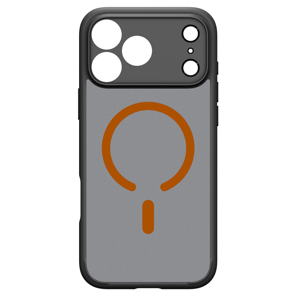 MagSafe-etui til Apple iPhone 18 Pro / 17 Pro, Spigen, Ultra Hybrid, Sort Orange Satin ACS12162
