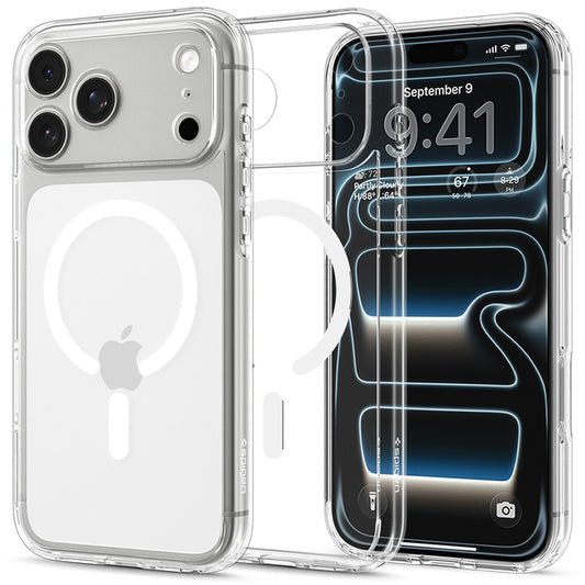 MagSafe-etui til Apple iPhone 18 Pro / 17 Pro, Spigen, Ultra Hybrid, Transparent Hvid ACS12155