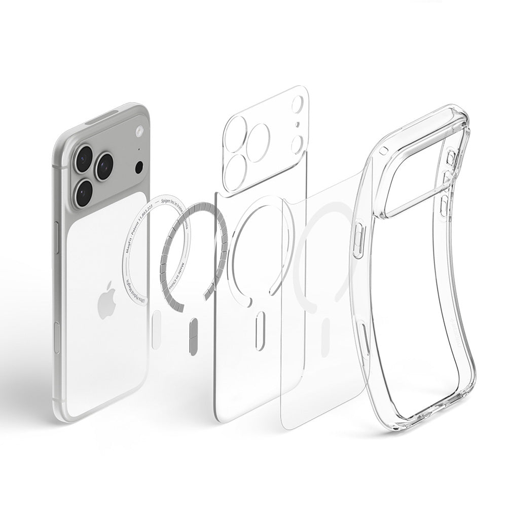MagSafe-etui til Apple iPhone 18 Pro / 17 Pro, Spigen, Ultra Hybrid, Transparent Hvid ACS12155