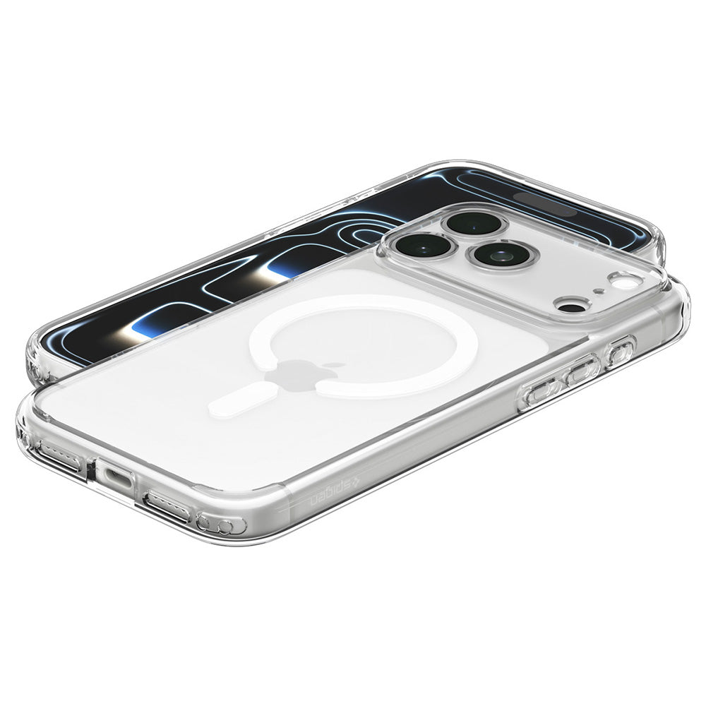 MagSafe-etui til Apple iPhone 18 Pro / 17 Pro, Spigen, Ultra Hybrid, Transparent Hvid ACS12155