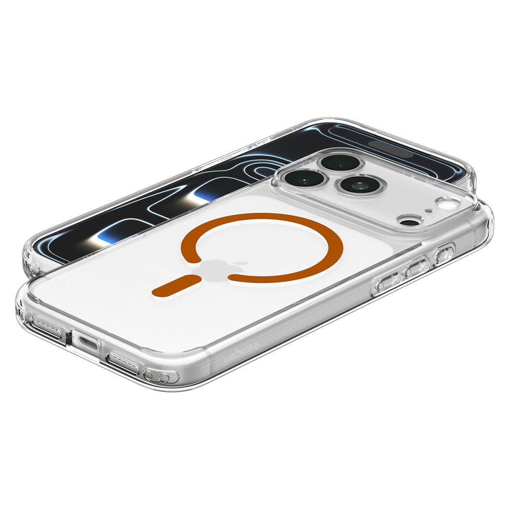 MagSafe-etui til Apple iPhone 18 Pro / 17 Pro, Spigen, Ultra Hybrid, Transparent Orange ACS12159