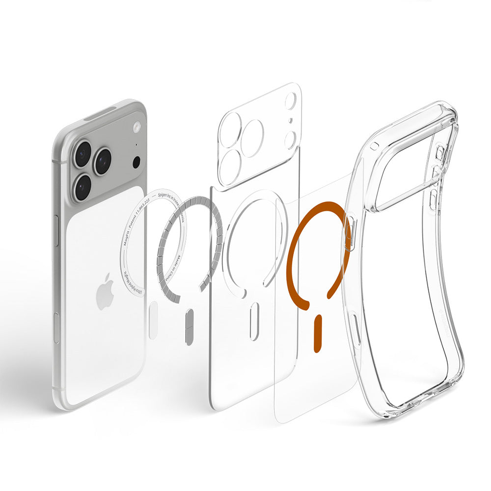 MagSafe-etui til Apple iPhone 18 Pro / 17 Pro, Spigen, Ultra Hybrid, Transparent Orange ACS12159