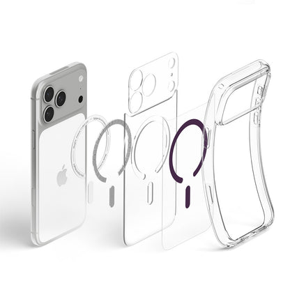 MagSafe-cover til Apple iPhone 18 Pro / 17 Pro, Spigen, Ultra Hybrid, gennemsigtig bordeaux ACS12335