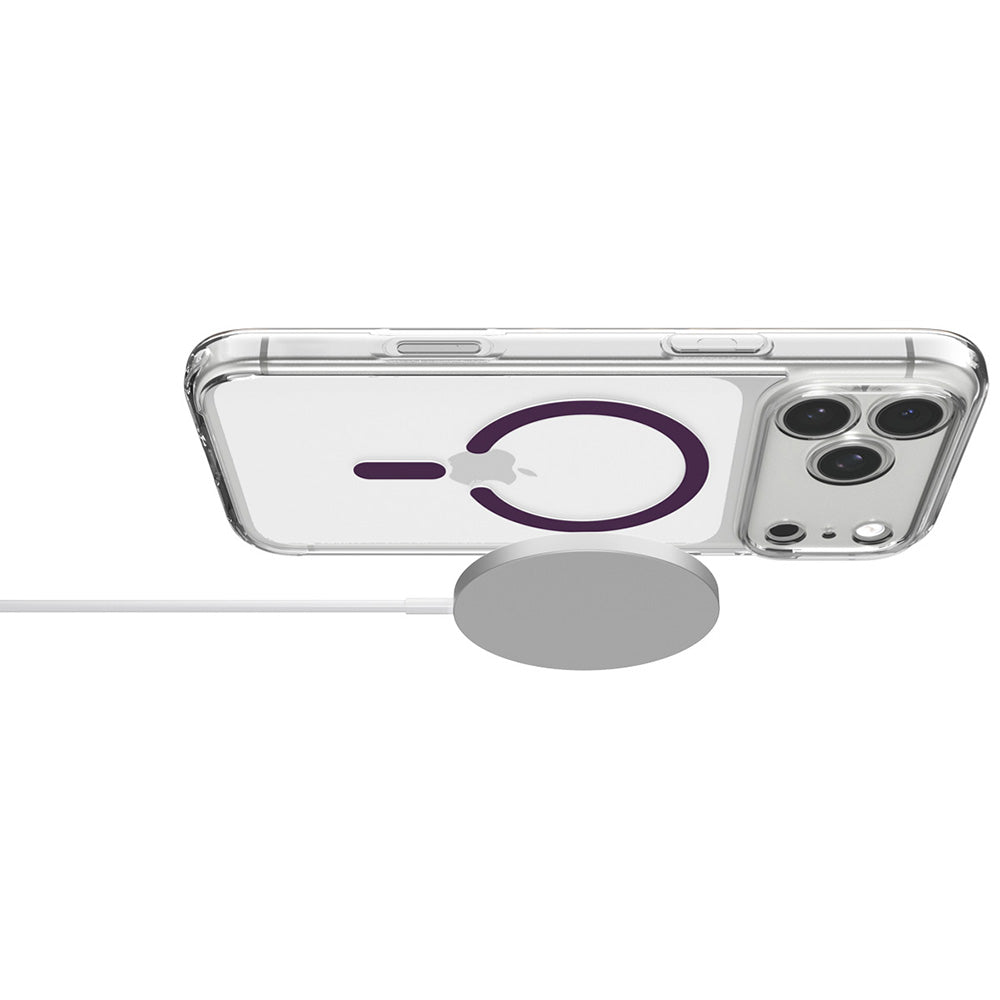 MagSafe-cover til Apple iPhone 18 Pro / 17 Pro, Spigen, Ultra Hybrid, gennemsigtig bordeaux ACS12335
