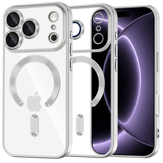 MagSafe-etui til Apple iPhone 18 Pro / 17 Pro, Techsuit, Luxury Crystal, Sølv