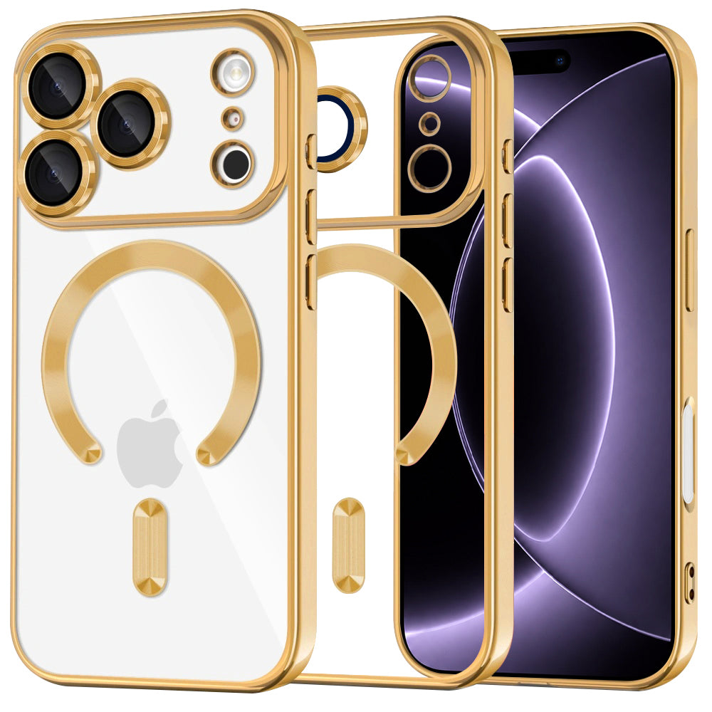 MagSafe-etui til Apple iPhone 18 Pro / 17 Pro, Techsuit, Luxury Crystal, Guld
