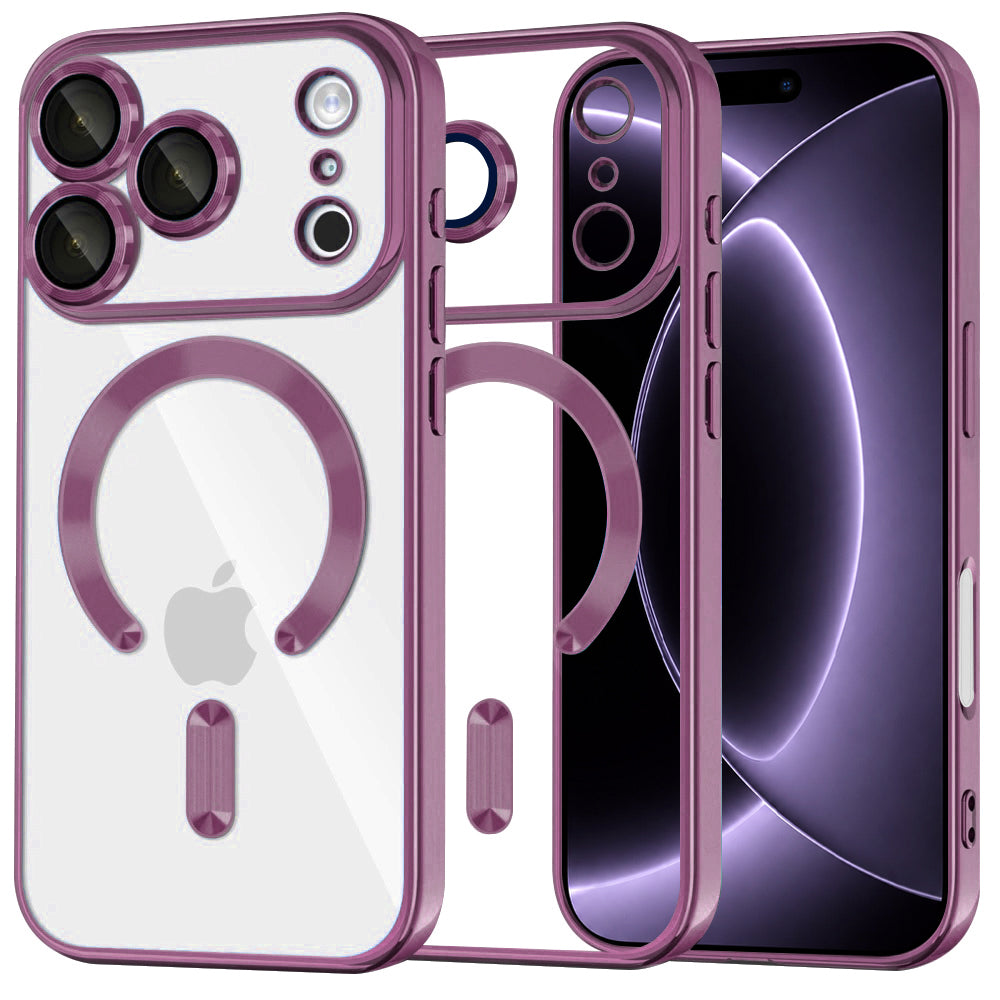 MagSafe-etui til Apple iPhone 18 Pro / 17 Pro, Techsuit, Luxury Crystal, Mørk Vinrød