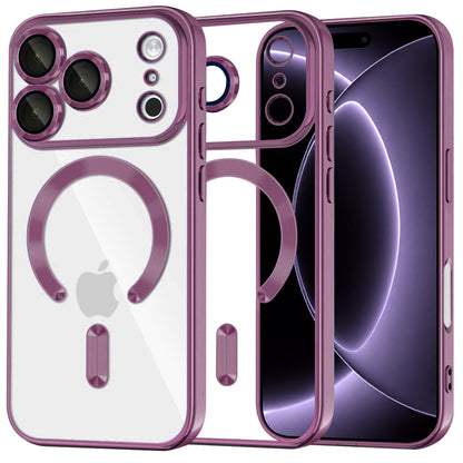MagSafe-etui til Apple iPhone 18 Pro / 17 Pro, Techsuit, Luxury Crystal, Mørk Vinrød
