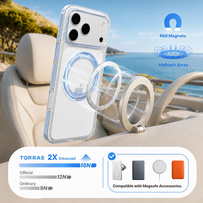 MagSafe-etui til Apple iPhone 18 Pro / 17 Pro, Torras, Ostand O3 Light, Blå