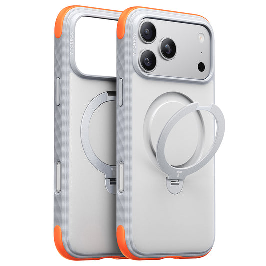MagSafe-etui til Apple iPhone 18 Pro / 17 Pro, Torras, Ostand Q3 Rugged, Hvid