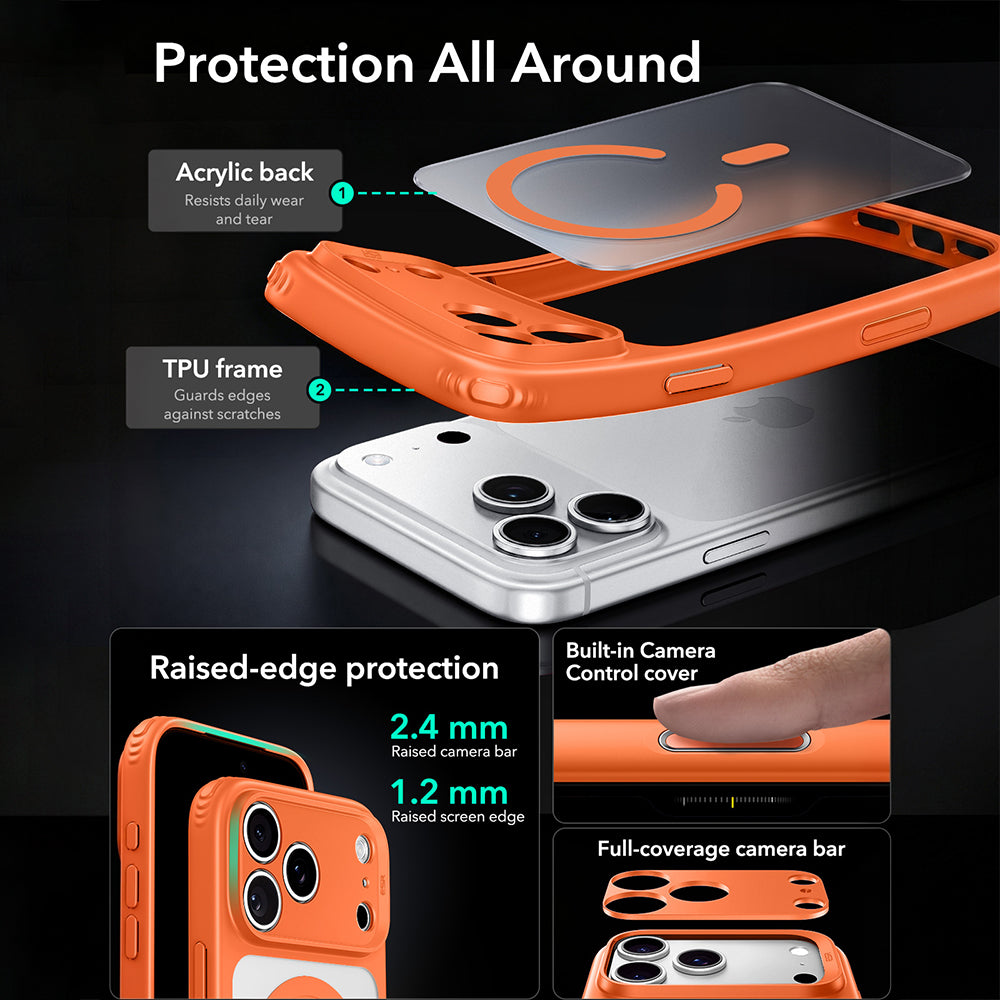 MagSafe-etui til Apple iPhone 18 Pro, ESR, Classic Hybrid, Satin Orange