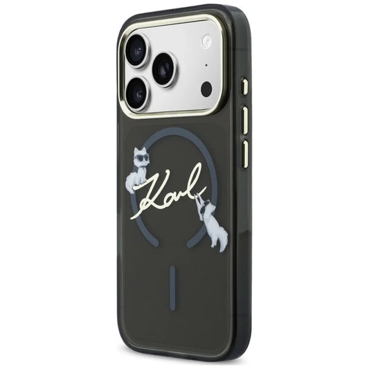 MagSafe-etui til Apple iPhone 18 Pro, Karl Lagerfeld, IML Choupette Karl Script Logo, Sort
