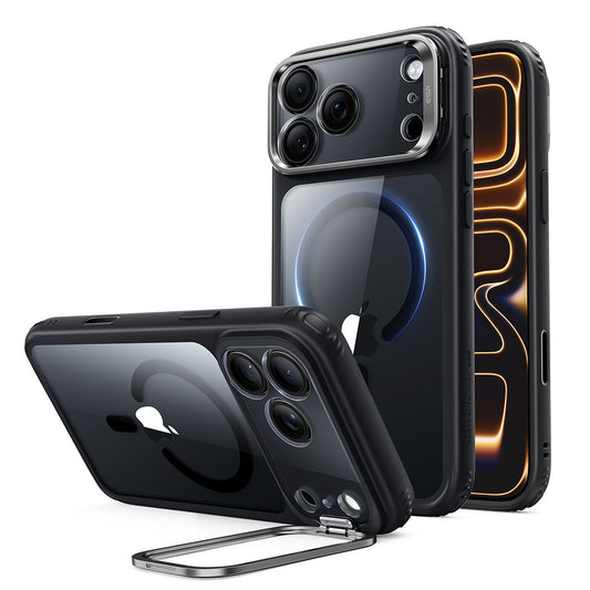 MagSafe-etui til Apple iPhone 18 Pro Max / 17 Pro Max, ESR, Classic Hybrid Kickstand, Sort Transparent