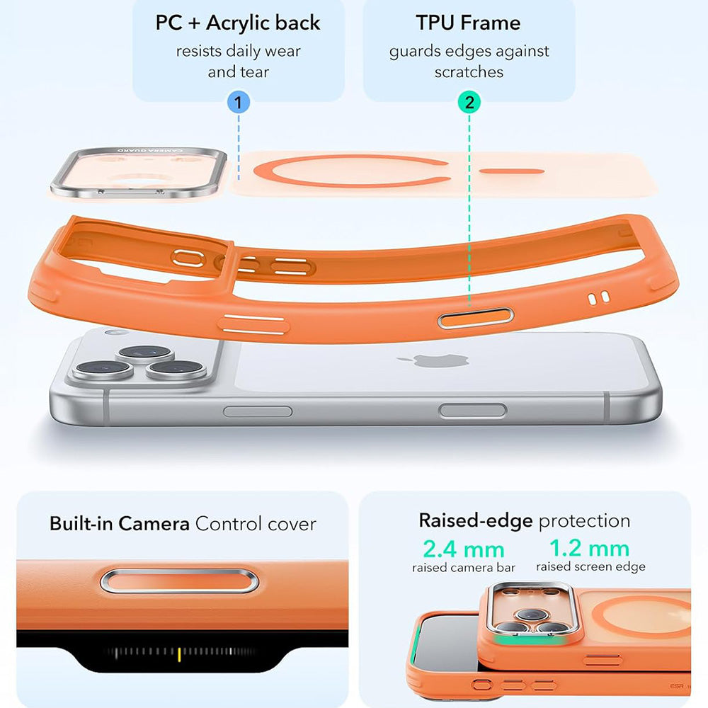 MagSafe-etui til Apple iPhone 18 Pro Max / 17 Pro Max, ESR, Classic Hybrid Kickstand, Satin Orange