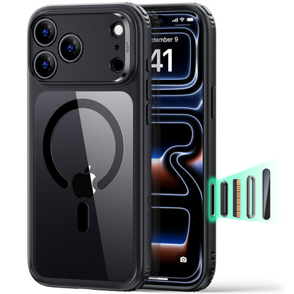 MagSafe-etui til Apple iPhone 18 Pro Max / 17 Pro Max, ESR, Classic Hybrid, Sort Transparent