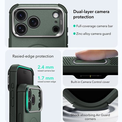MagSafe-etui til Apple iPhone 18 Pro Max / 17 Pro Max, ESR, Cyber Armor Kickstand, Grøn