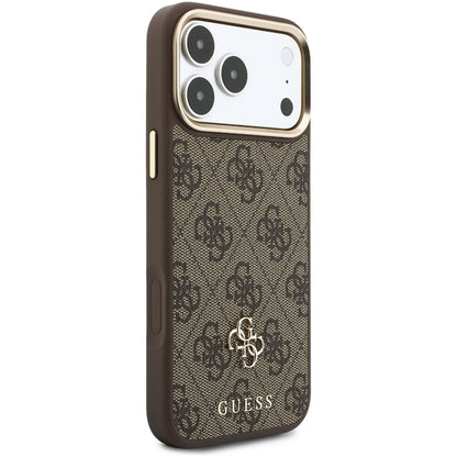 MagSafe Case for Apple iPhone 18 Pro Max / 17 Pro Max, Guess, 4G Cardslot & Big Strap, Brown