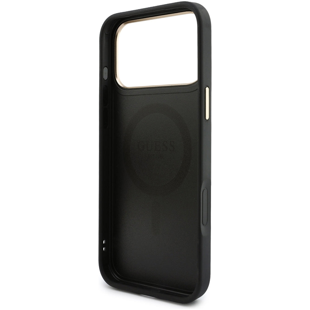 MagSafe-cover til Apple iPhone 18 Pro Max / 17 Pro Max, Guess, 4G Cardslot & Big Strap, sort