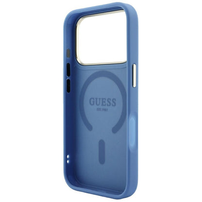 MagSafe-etui til Apple iPhone 18 Pro Max / 17 Pro Max, Guess, 4G Præget Classic, Blå