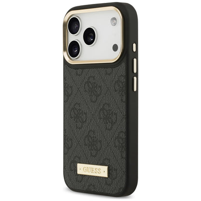 MagSafe-cover til Apple iPhone 18 Pro Max / 17 Pro Max, Guess, 4G Logo Plate, sort