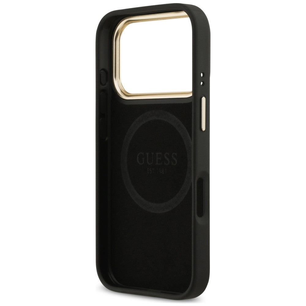 MagSafe-cover til Apple iPhone 18 Pro Max / 17 Pro Max, Guess, 4G Logo Plate, sort