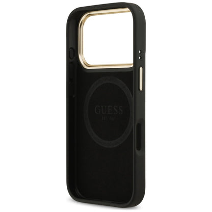 MagSafe-cover til Apple iPhone 18 Pro Max / 17 Pro Max, Guess, 4G Logo Plate, sort