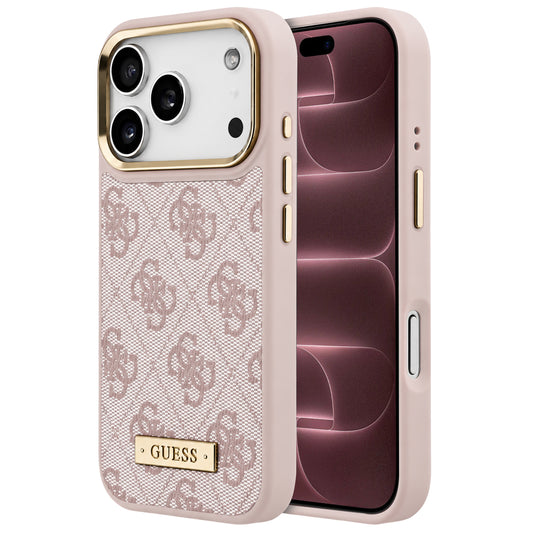 MagSafe-cover til Apple iPhone 18 Pro Max / 17 Pro Max, Guess, 4G Logo Plate, pink