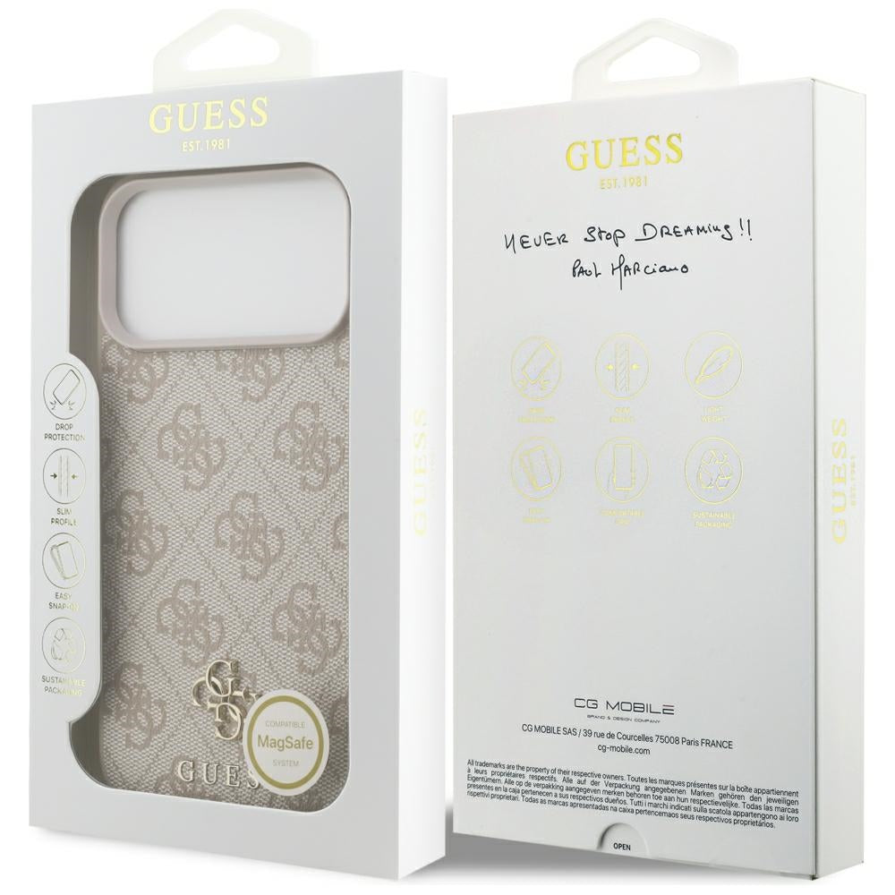 MagSafe-etui til Apple iPhone 18 Pro Max / 17 Pro Max, Guess, 4G Small and Classic, Lyserød