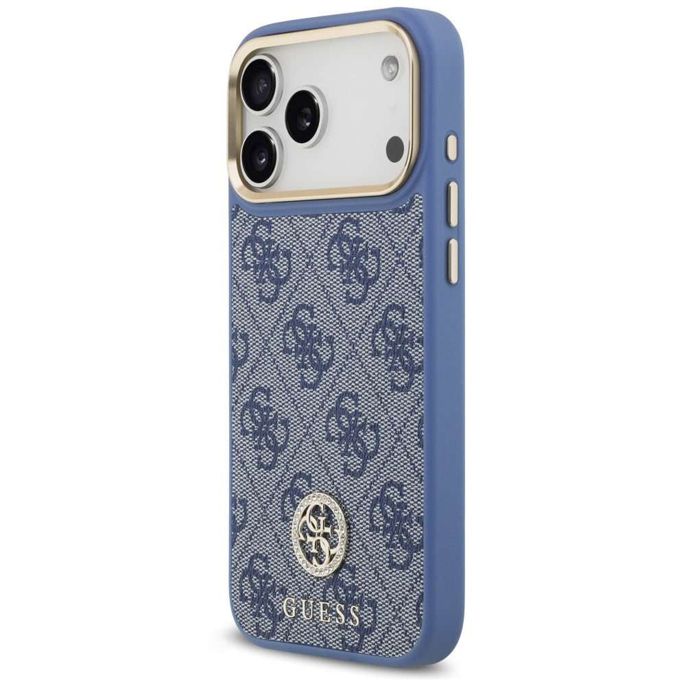 MagSafe-cover til Apple iPhone 18 Pro Max / 17 Pro Max, Guess, 4G Strass-logo, blå