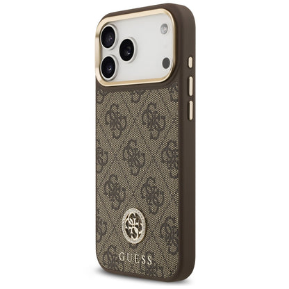 MagSafe Case for Apple iPhone 18 Pro Max / 17 Pro Max, Guess, 4G Strass Logo, Brown