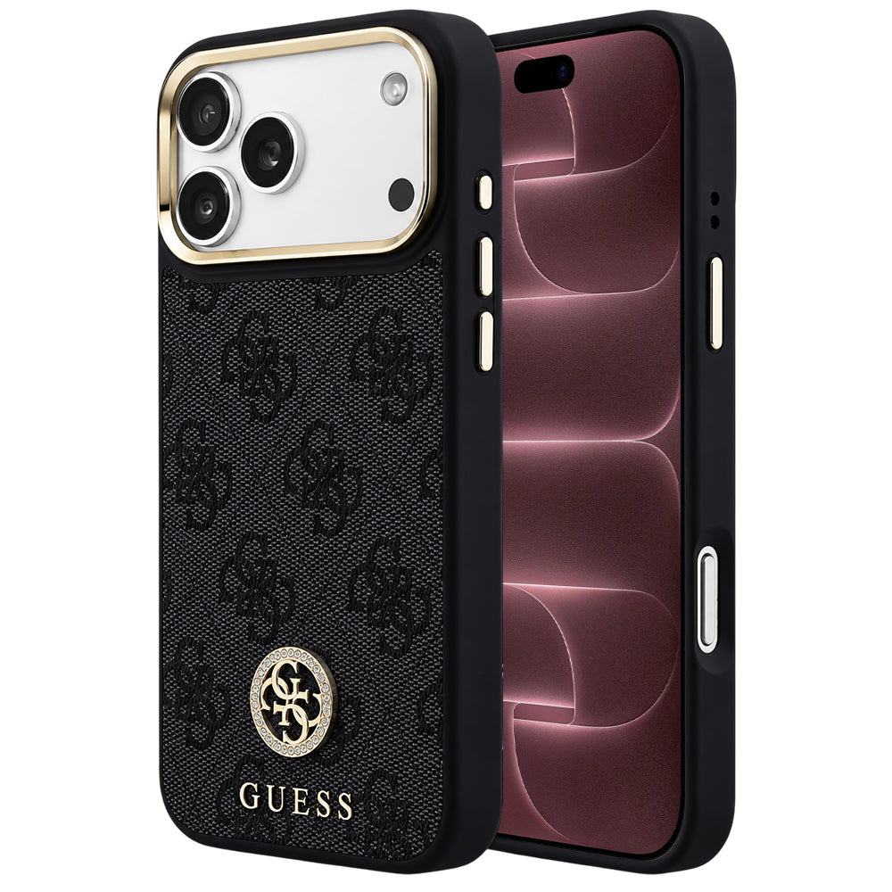 MagSafe-cover til Apple iPhone 18 Pro Max / 17 Pro Max, Guess, 4G Strass-logo, sort