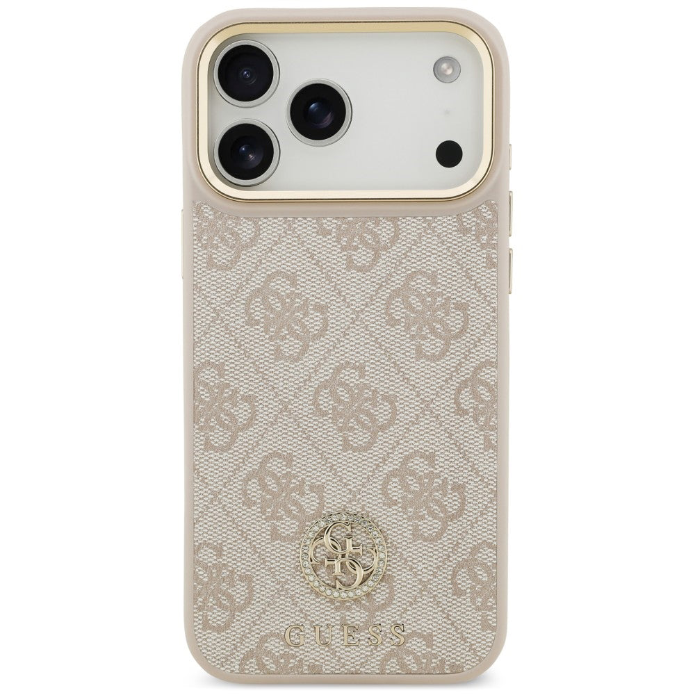 MagSafe-cover til Apple iPhone 18 Pro Max / 17 Pro Max, Guess, 4G Strass-logo, pink