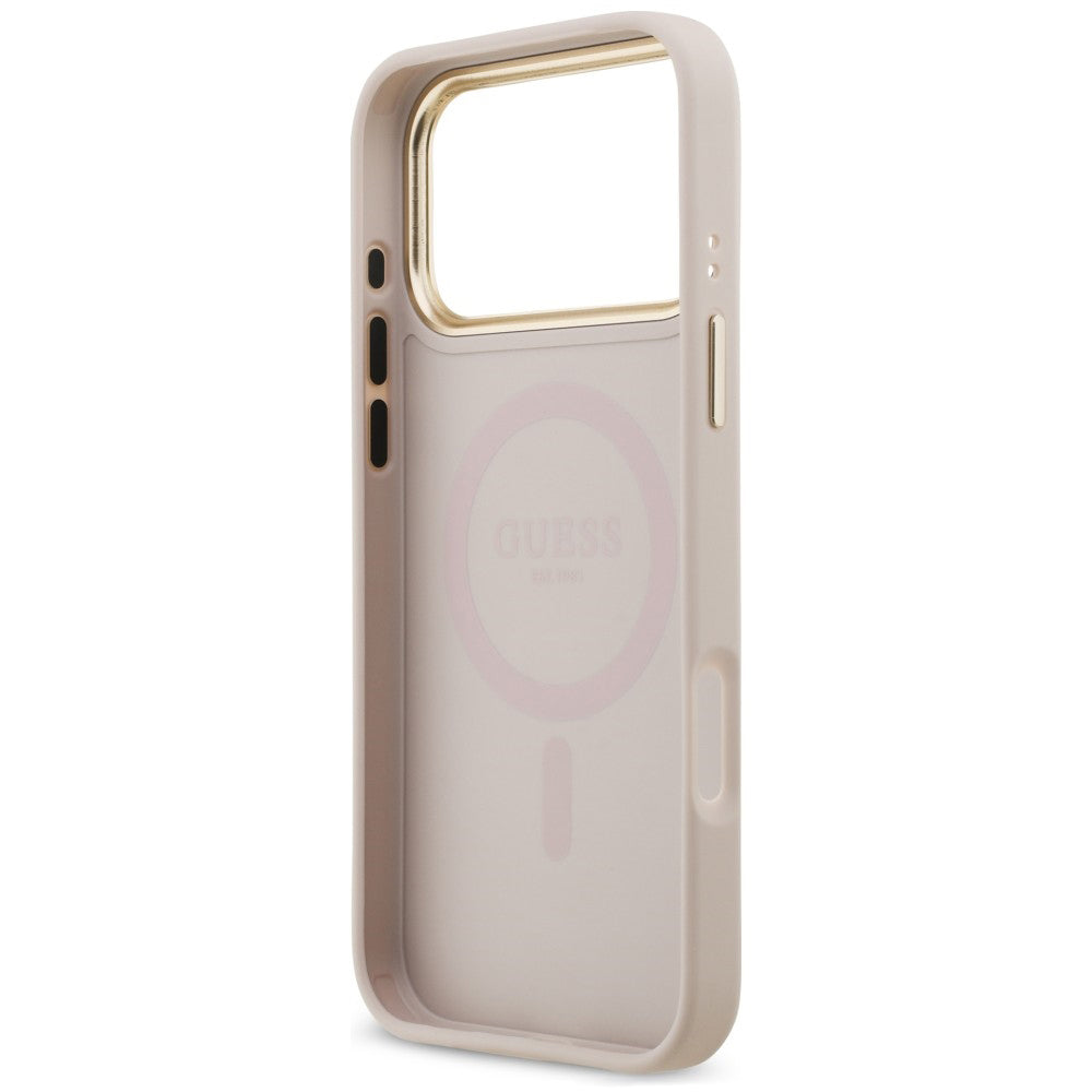 MagSafe-cover til Apple iPhone 18 Pro Max / 17 Pro Max, Guess, 4G Strass-logo, pink