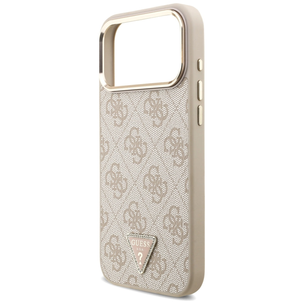 MagSafe-etui til Apple iPhone 18 Pro Max / 17 Pro Max, Guess, 4G Triangle Logo, Lyserød