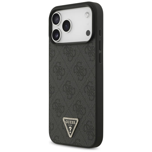 MagSafe-etui til Apple iPhone 18 Pro Max / 17 Pro Max, Guess, 4G Triangle Strass, Sort