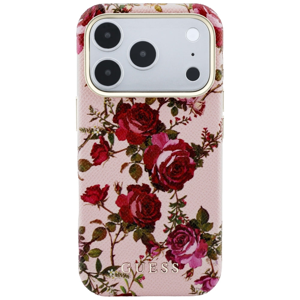 MagSafe-cover til Apple iPhone 18 Pro Max / 17 Pro Max, Guess, Blossom Roses Print, pink
