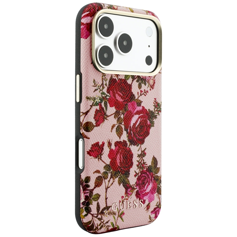 MagSafe-cover til Apple iPhone 18 Pro Max / 17 Pro Max, Guess, Blossom Roses Print, pink