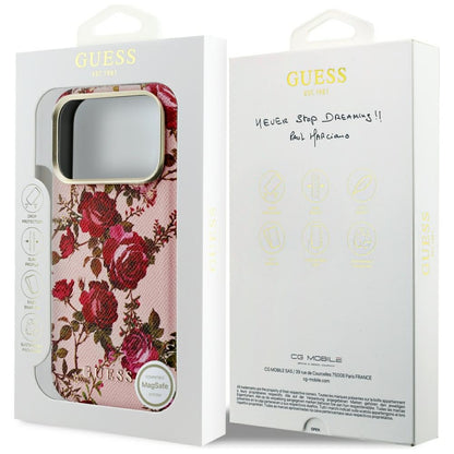 MagSafe-cover til Apple iPhone 18 Pro Max / 17 Pro Max, Guess, Blossom Roses Print, pink